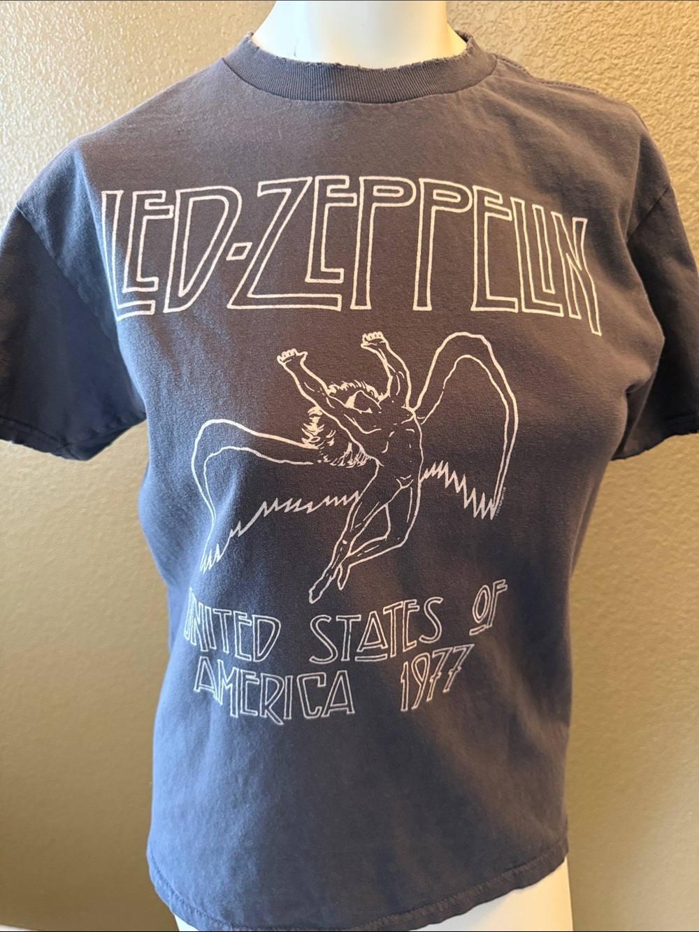 Brandy Melville Faded Charcoal Led Zeppelin Graphic Tee